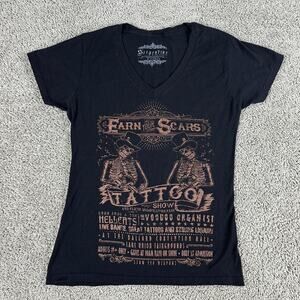 Serpentine Shirt Girls XL Earn Your Scars Tattoo Show Skeleton Voodoo Western